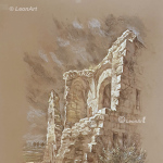 Castle ruins
tinted paper,pastel,acrylic.
size&nbsp; 66 * 43cm